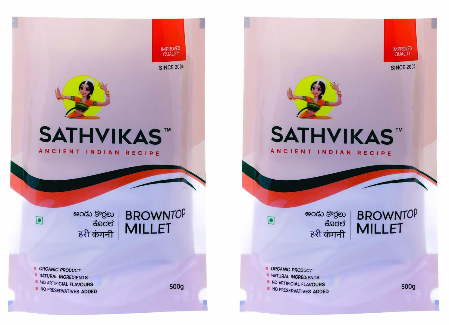 Sathvikas Andu Korralu / Brown Top Millet (500 grams) Pack Of 2.